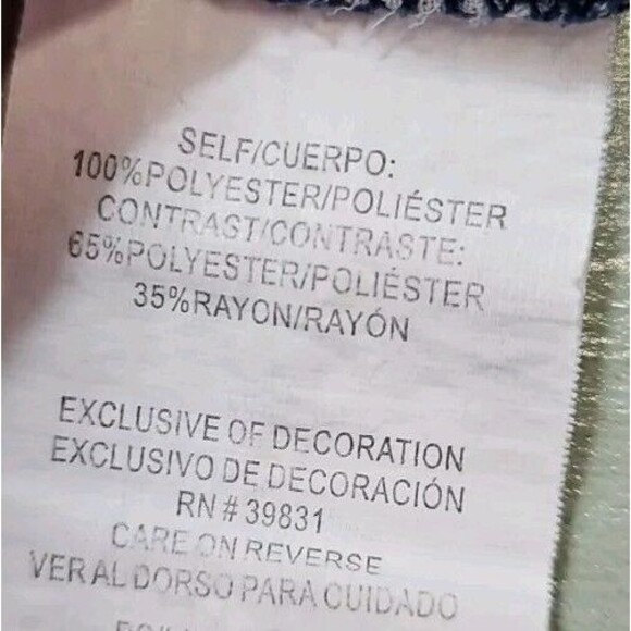 Jolt womens top Med poly rayon blue white pink geometric - Picture 7 of 10